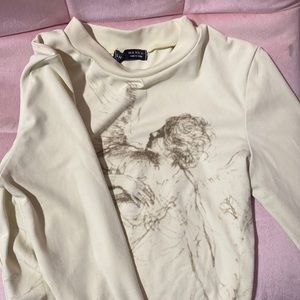 SHEIN ANGEL LONG SLEEVE CROP TOP